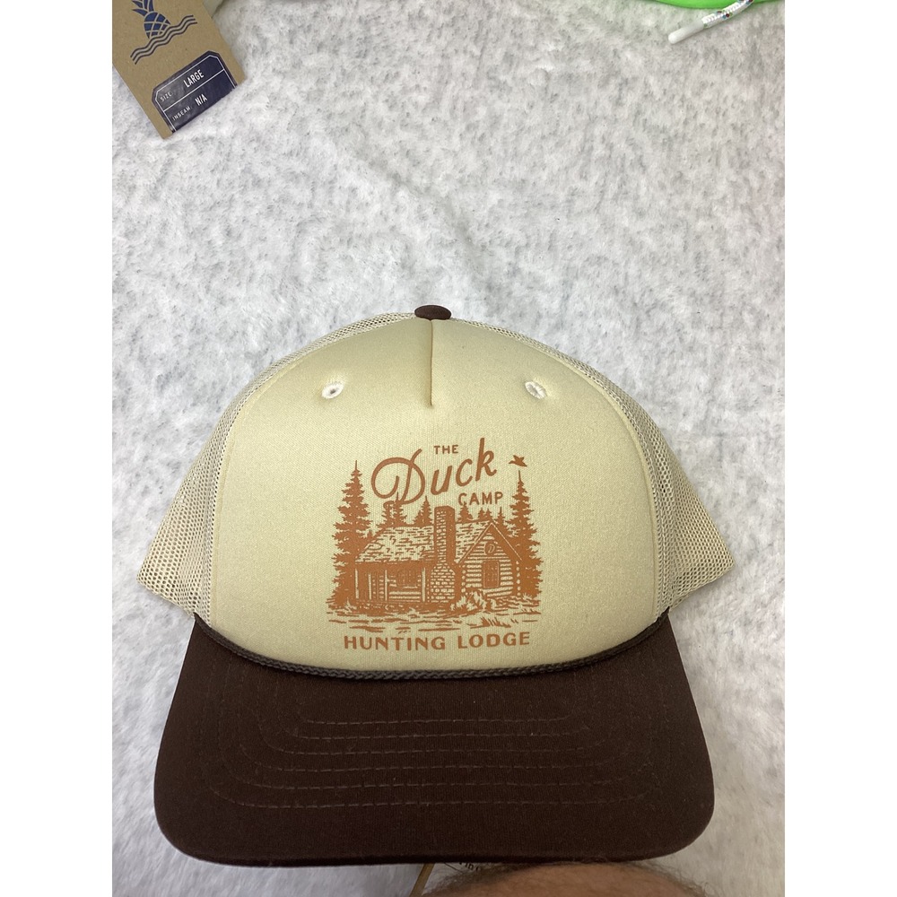 Duck Camp Huntin Lodge Retro Trucker Hat Pin Oak Brown Tan RT2519 Snapback Cap